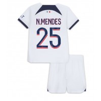 Dres Paris Saint-Germain Nuno Mendes #25 Preč pre deti 2023-24 Krátky Rukáv (+ trenírky)